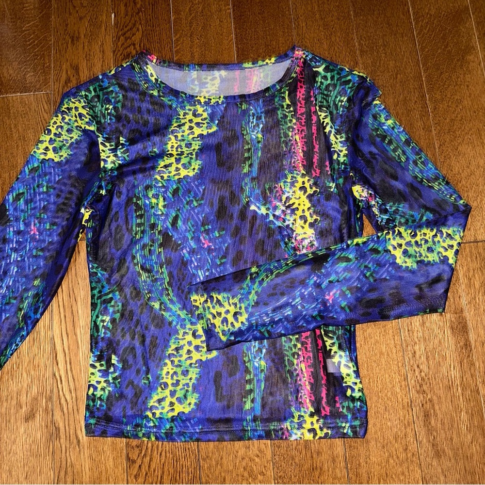 Neon mesh top